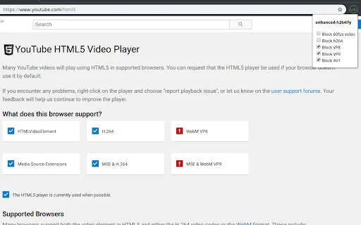 I-download ang enhanced-h264ify: Pabilisin ang YouTube sa Iyong PC - Screenshot 1