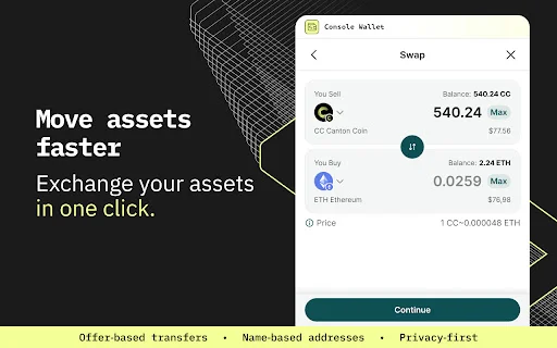 Console Wallet: Ligtas at Mabilis na Crypto Wallet para sa Canton - Screenshot 4