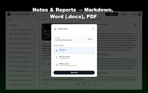 I-download ang NotebookLM Ultra Exporter: I-export ang Notes at PDF - Screenshot 4